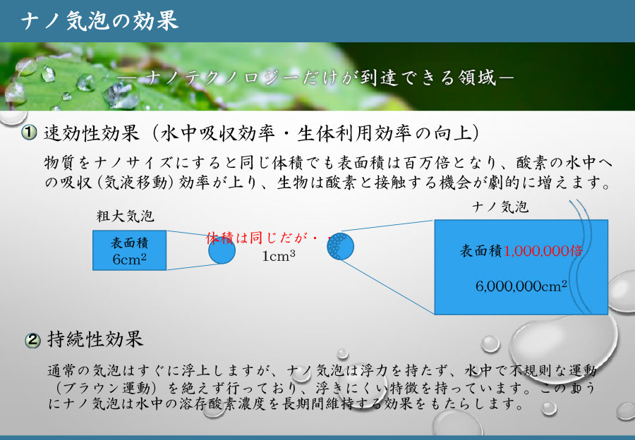ナノ気泡の効果